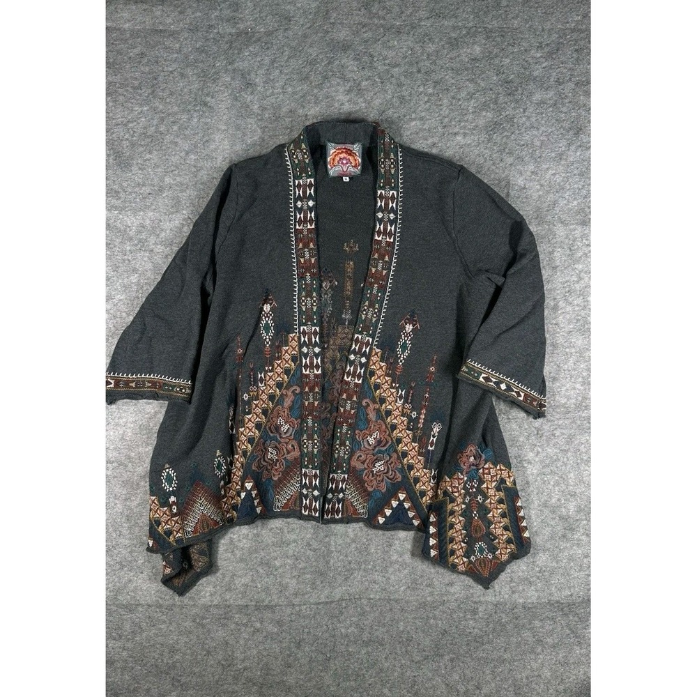 Women Medium Johnny Was Draped Cardigan Kimono Boho Cotton